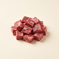 Raw beef stewing cubes