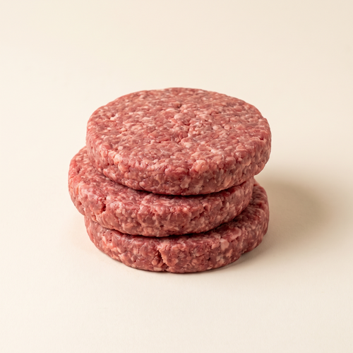 Raw Angus beef burger patties