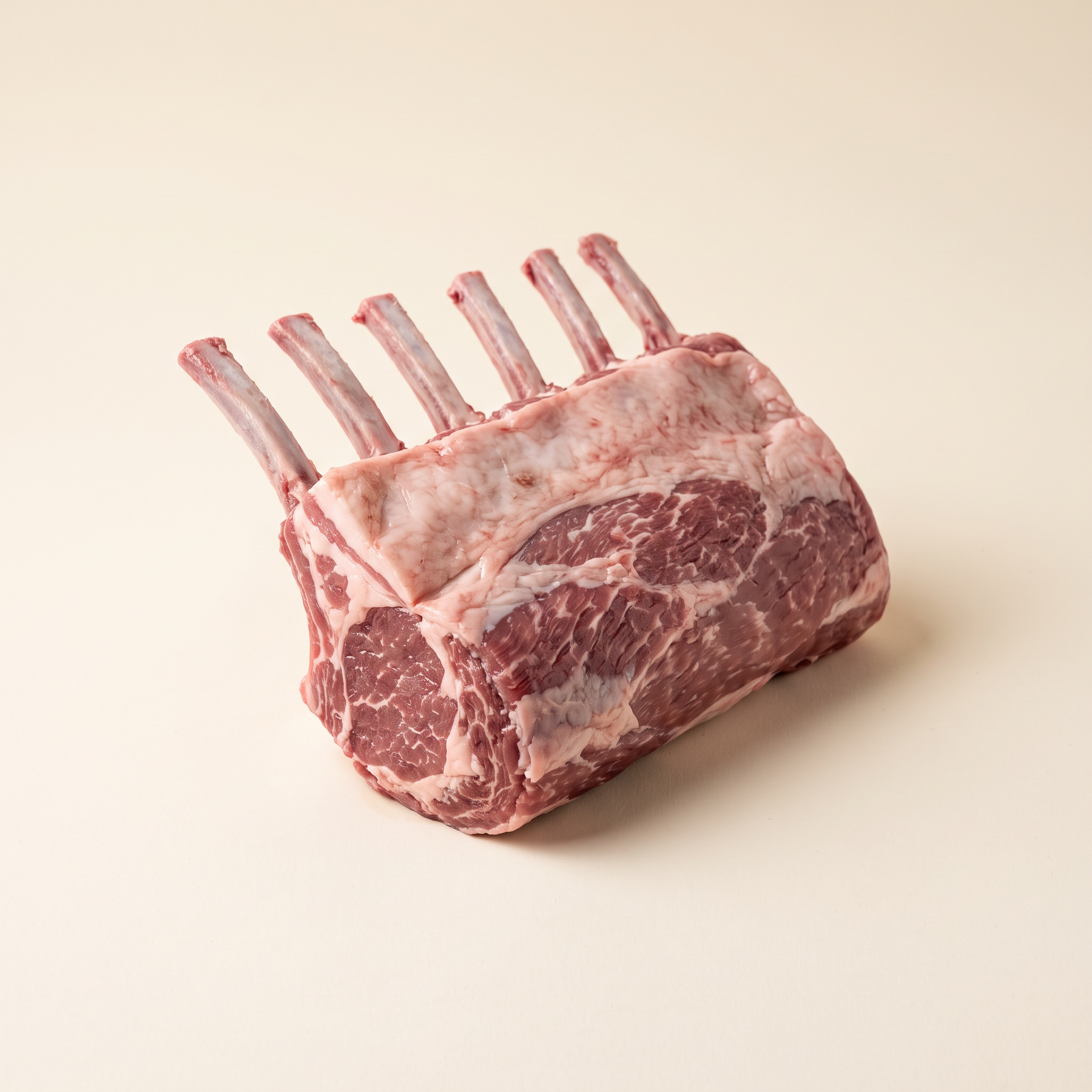 Raw frenched rack of lamb