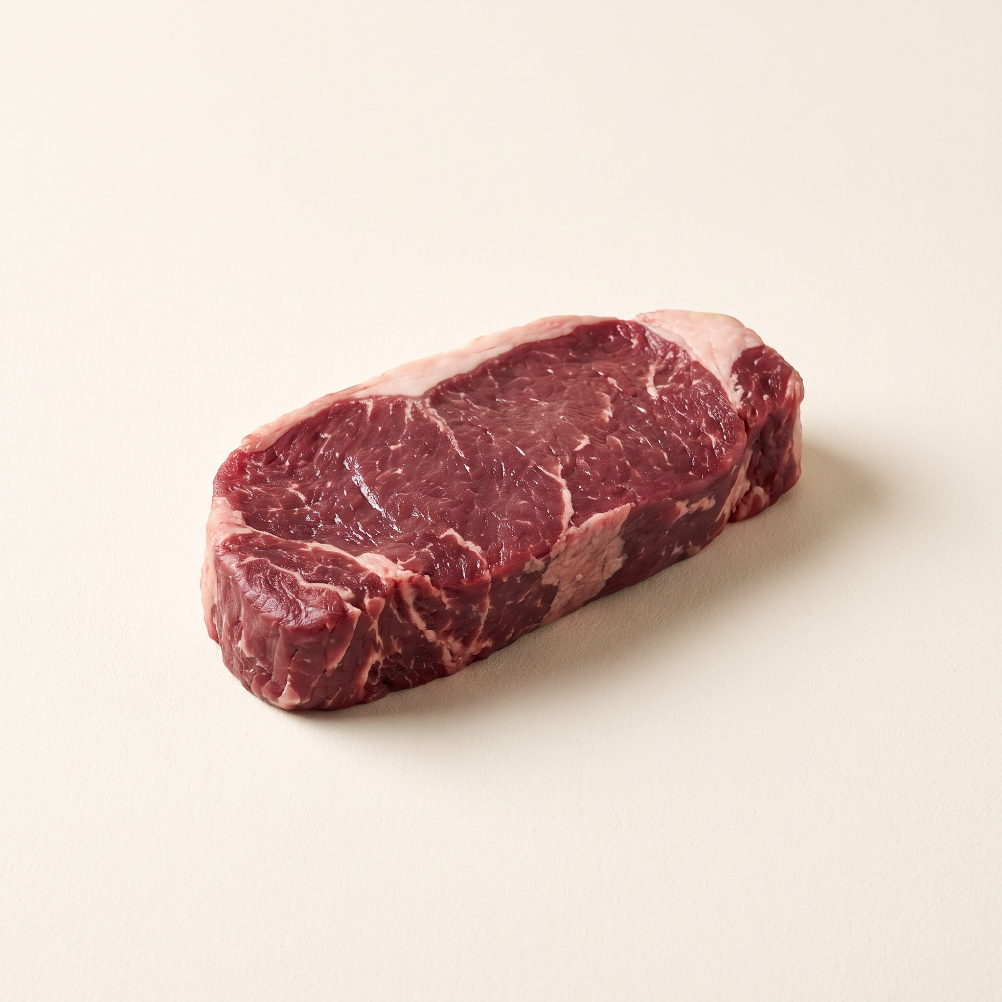 Raw bison New York strip steak