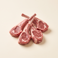 Raw frenched lamb chops