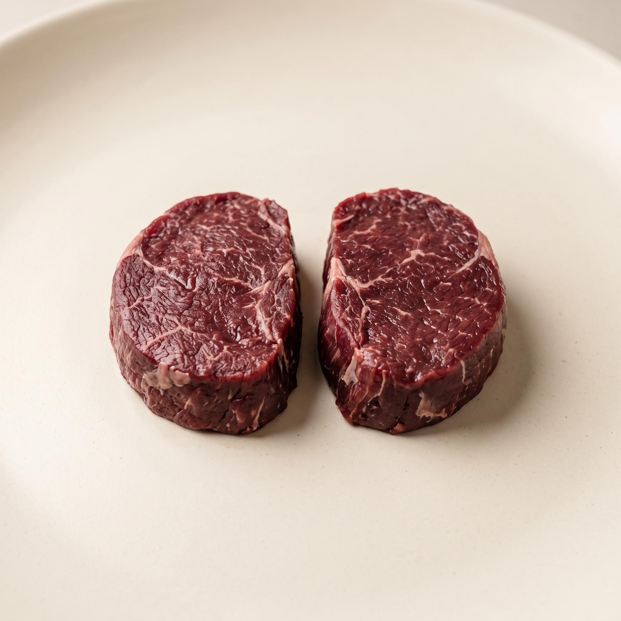 Raw venison steaks