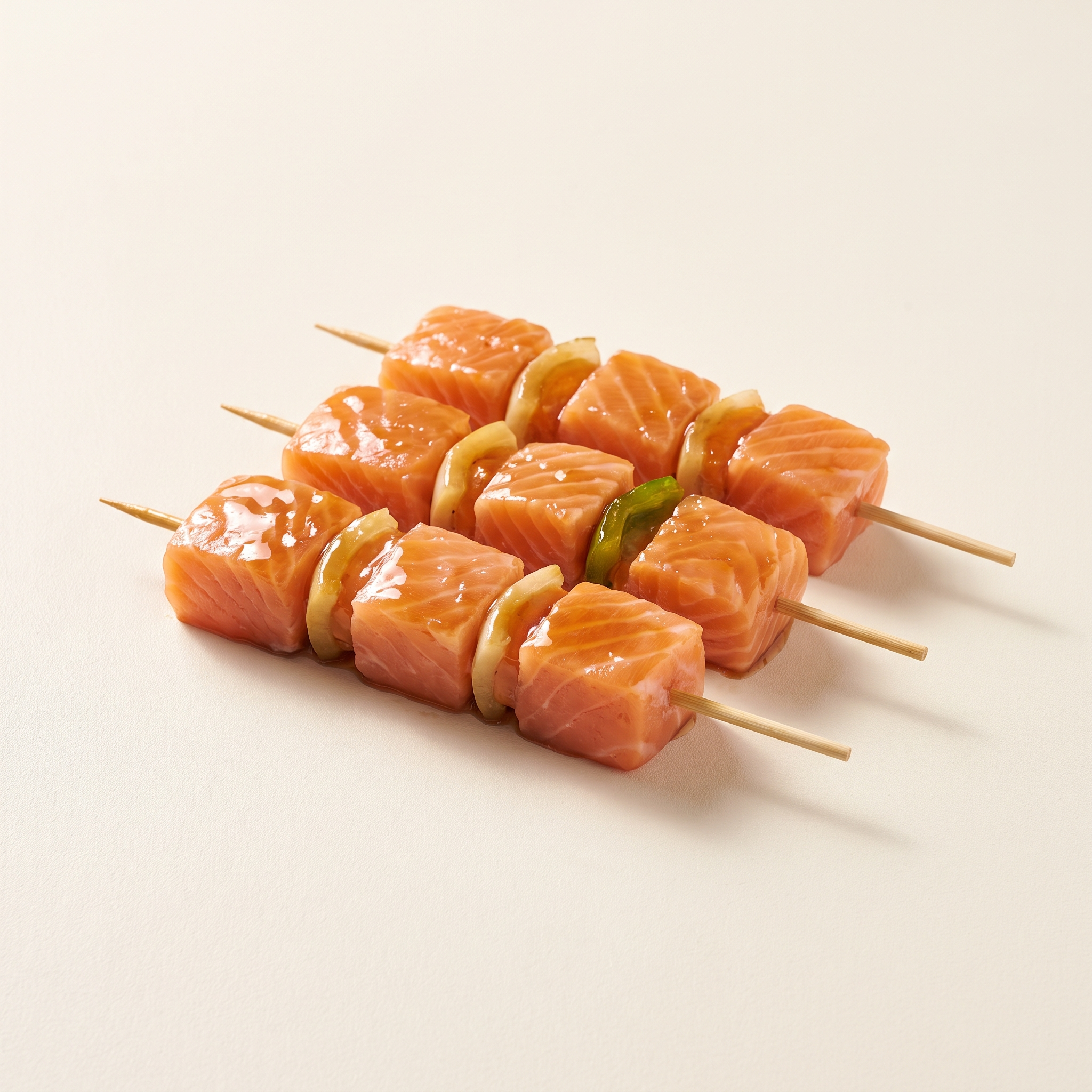 Maple-glazed salmon kabobs
