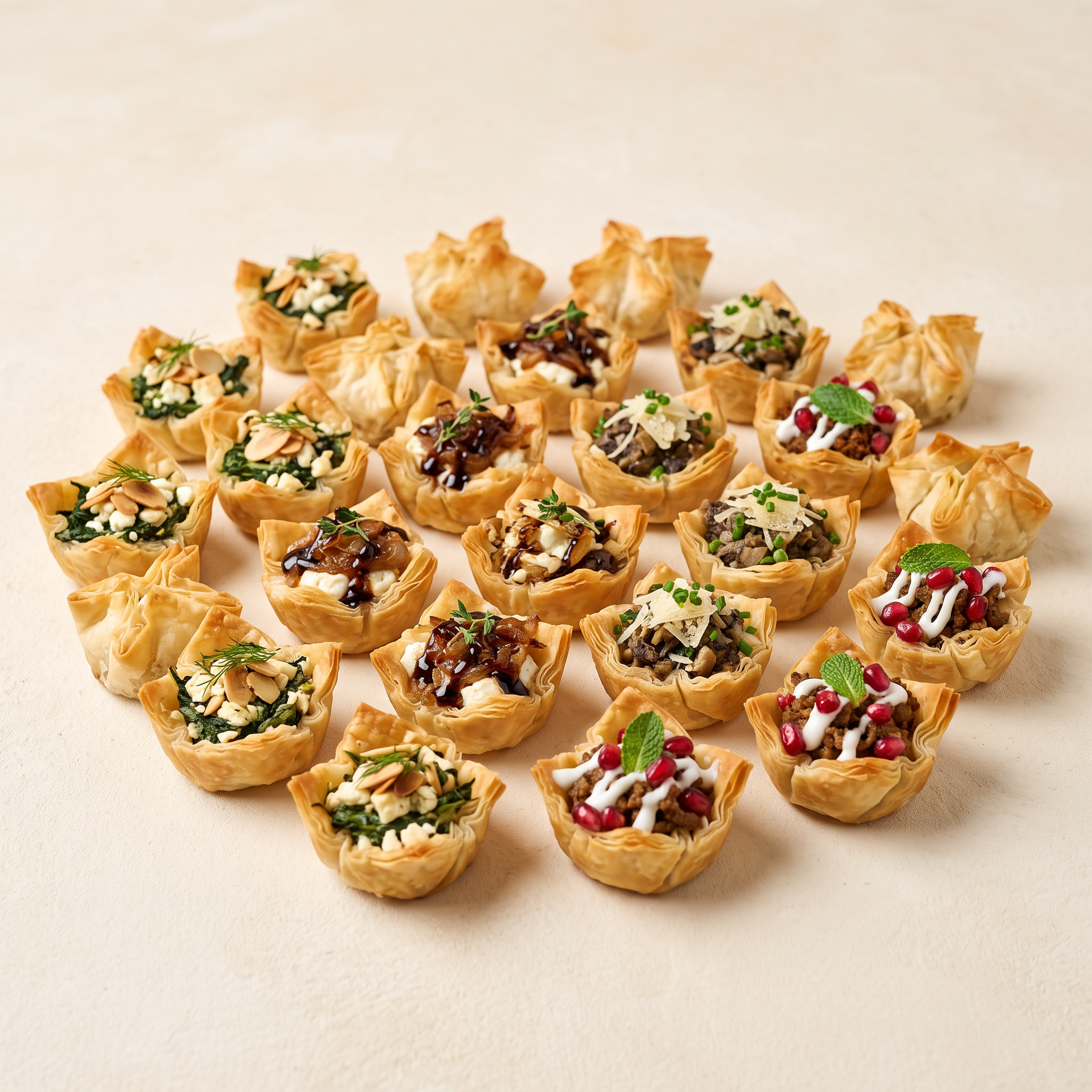 Mini phyllo appetizers