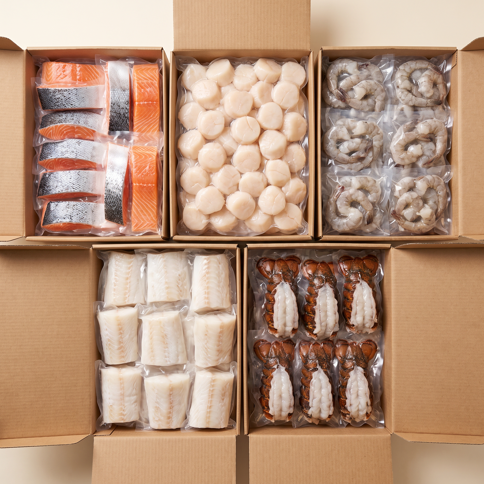 MTL Meats the ocean box bundle — full delivery boxes packed with vacuum-sealed portions