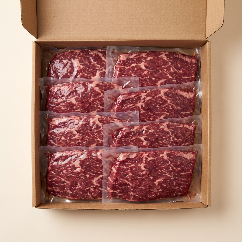 Full box — vacuum-sealed portions of bavette natural