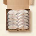 Full box — vacuum-sealed portions of halibut fillets